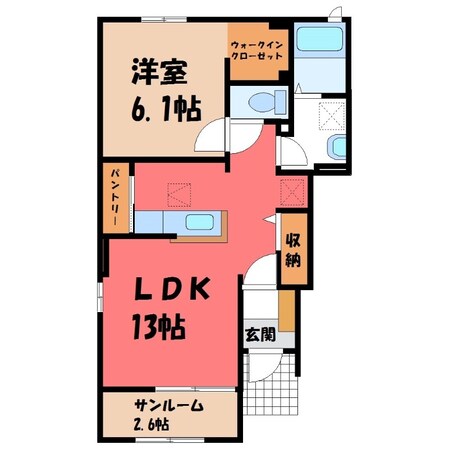 ソレイユ横島 Bの物件間取画像